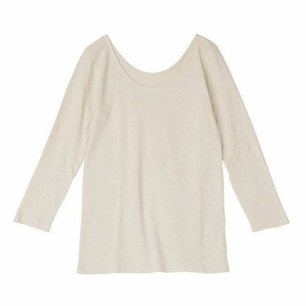 オーガニックコットン インナー 八分袖トップ