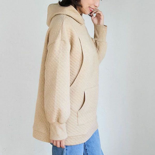 オーガニックコットン キルトパーカー