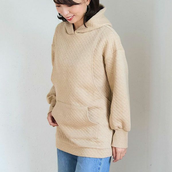 オーガニックコットン キルトパーカー