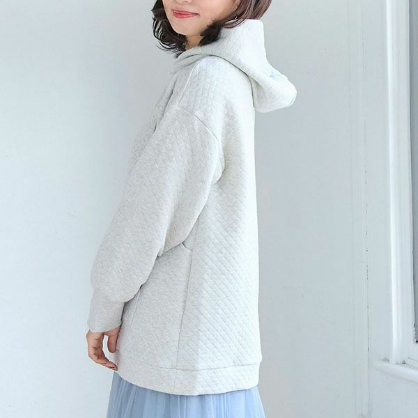 オーガニックコットン キルトパーカー