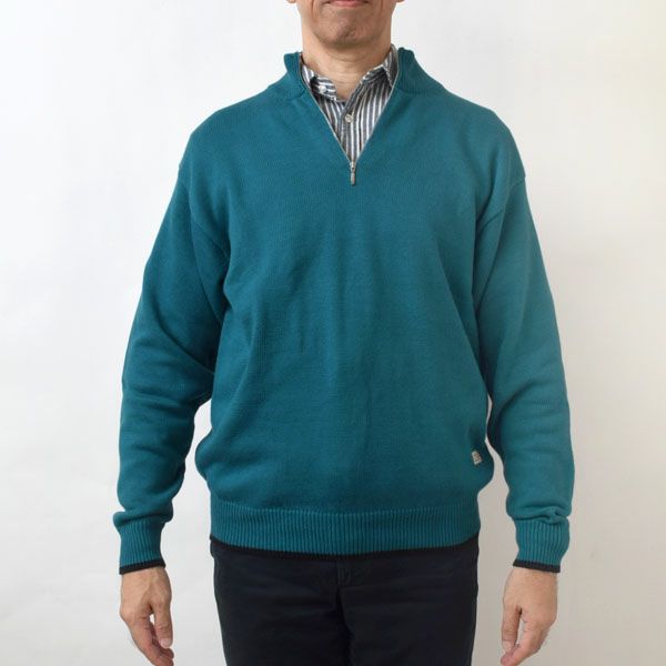 オーガニックコットン LINKING HALF ZIP SWEATER