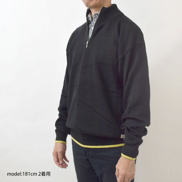 オーガニックコットン LINKING HALF ZIP SWEATER