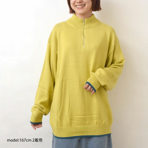 オーガニックコットン LINKING HALF ZIP SWEATER