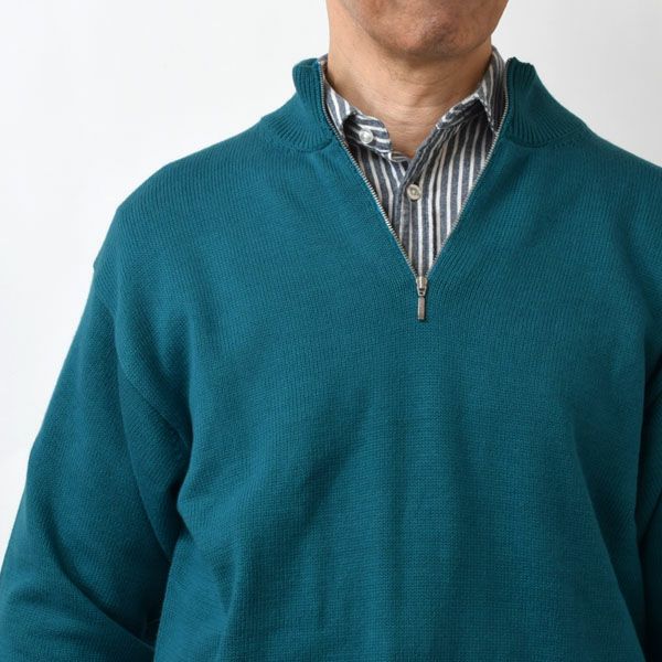 オーガニックコットン LINKING HALF ZIP SWEATER