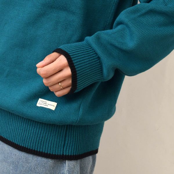 オーガニックコットン LINKING HALF ZIP SWEATER