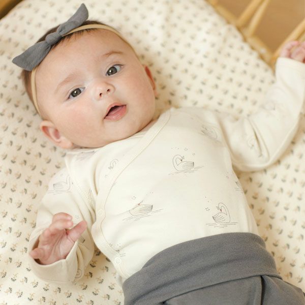 オーガニックコットン ベビー サイドスナップ ボディ（長袖）