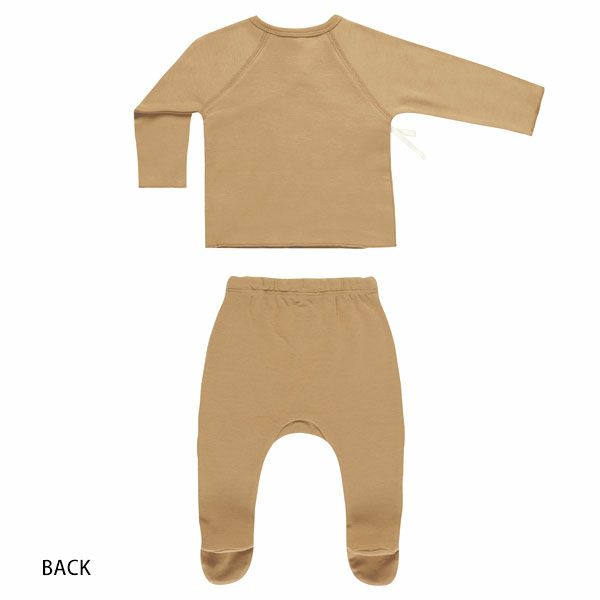 オーガニックコットン ベビー 長袖あわせトップス＆足つきパンツ