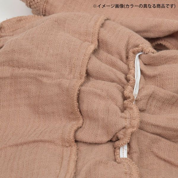 オーガニックコットン ベビー ガーゼペプラム付き ロンパース(長袖)