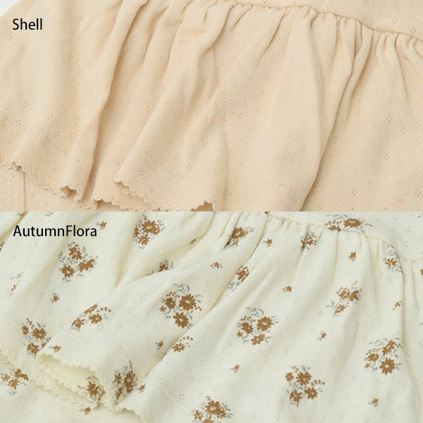 オーガニックコットン ベビー ポインテルスカート付き ロンパース(長袖)