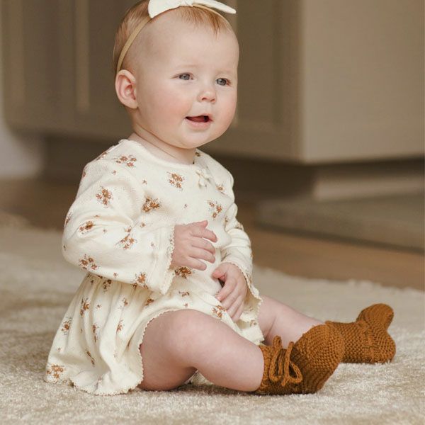 オーガニックコットン ベビー ポインテルスカート付き ロンパース(長袖)