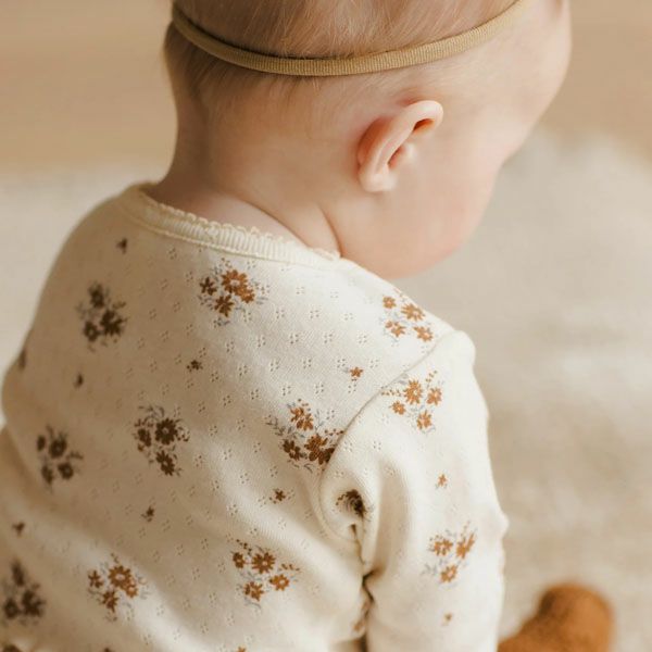 オーガニックコットン ベビー ポインテルスカート付き ロンパース(長袖)