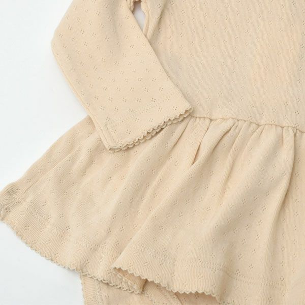 オーガニックコットン ベビー ポインテルスカート付き ロンパース(長袖)