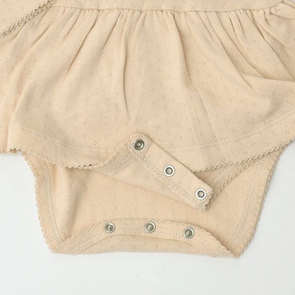 オーガニックコットン ベビー ポインテルスカート付き ロンパース(長袖)