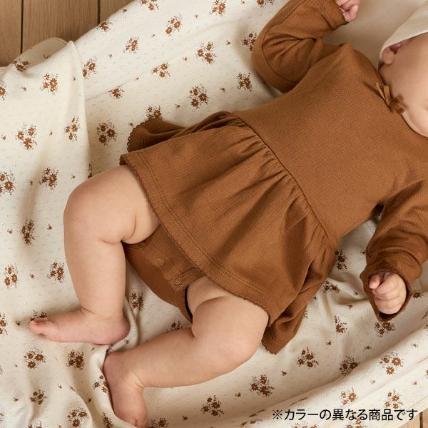 オーガニックコットン ベビー ポインテルスカート付き ロンパース(長袖)