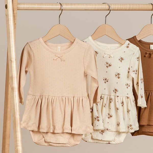 オーガニックコットン ベビー ポインテルスカート付き ロンパース(長袖)