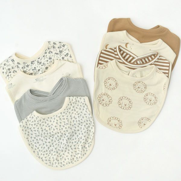 オーガニックコットン ベビー スナップビブ 2枚セット
