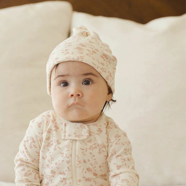 オーガニックコットン ベビー 結び帽