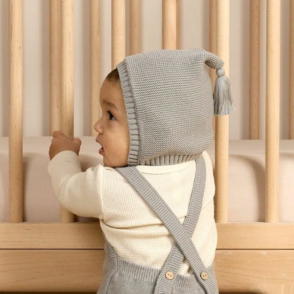 オーガニックコットン ベビー ニット ピクシーボンネット