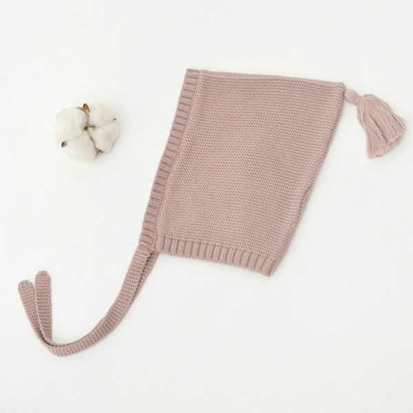 オーガニックコットン ベビー ニット ピクシーボンネット