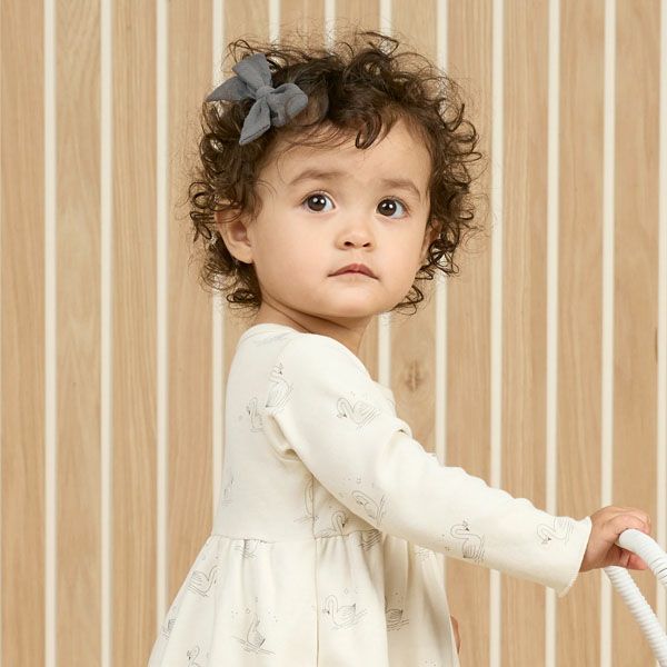 オーガニックコットン ベビー リボン ヘアクリップ