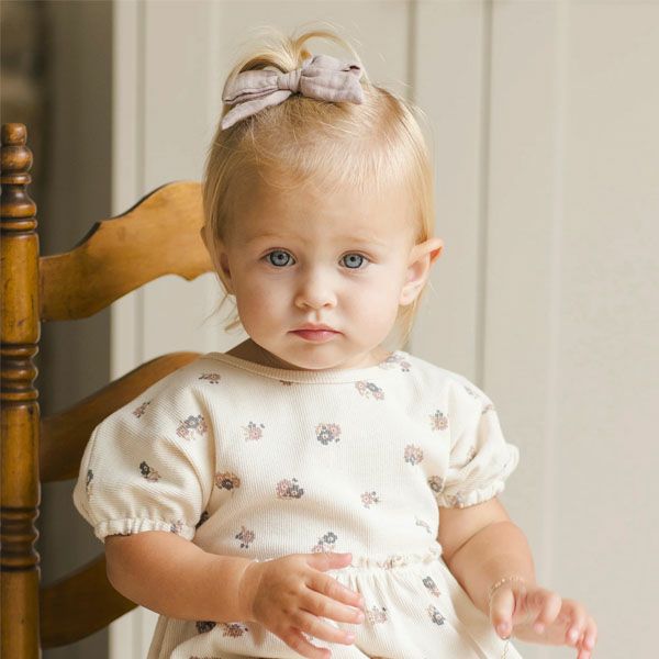 オーガニックコットン ベビー リボン ヘアクリップ