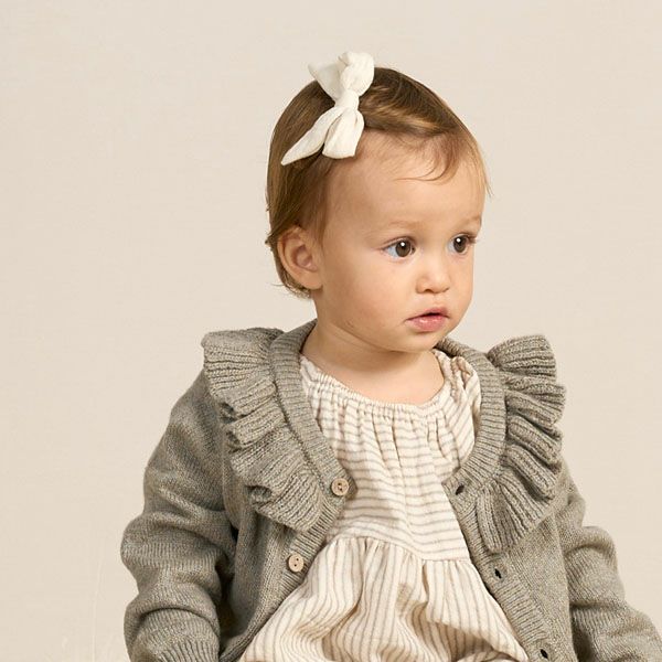 オーガニックコットン ベビー リボン ヘアクリップ