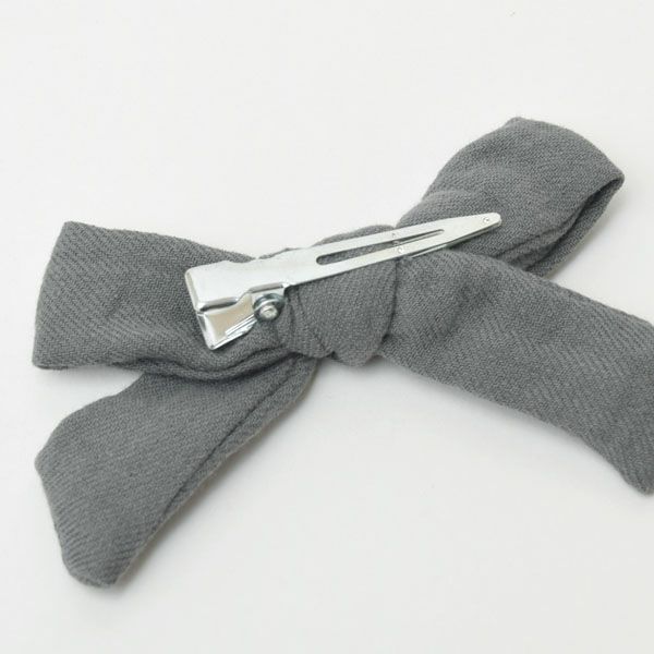 オーガニックコットン ベビー リボン ヘアクリップ