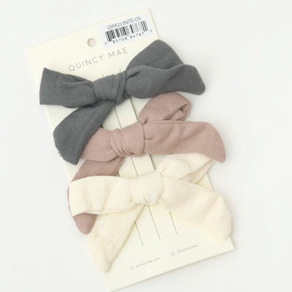 オーガニックコットン ベビー リボン ヘアクリップ