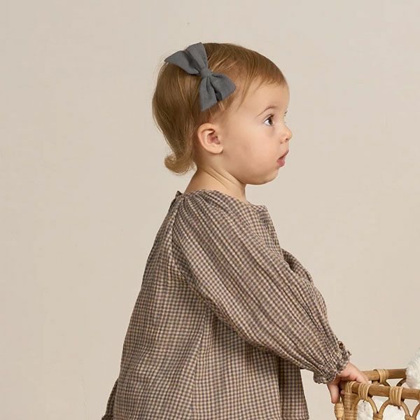 オーガニックコットン ベビー リボン ヘアクリップ