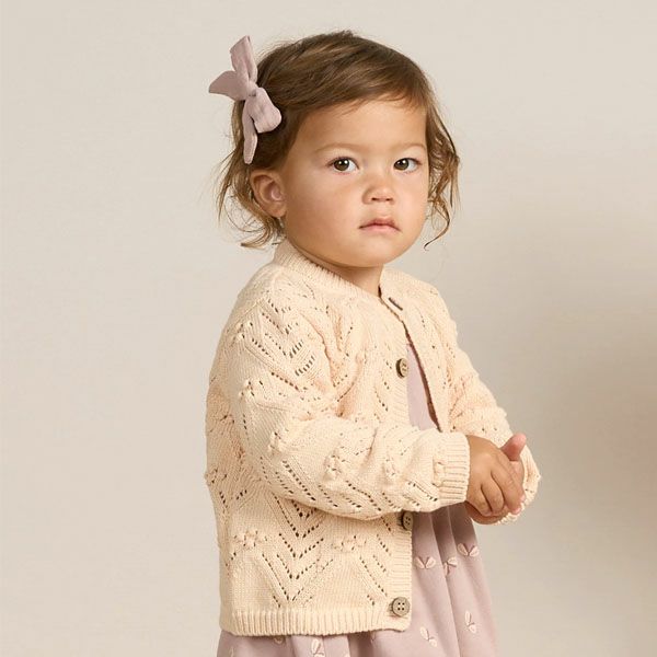 オーガニックコットン ベビー リボン ヘアクリップ