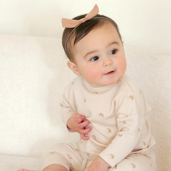 オーガニックコットン ベビー ガーゼ結び ヘアバンド
