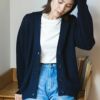オーガニックコットン ニットタック編みカーディガン