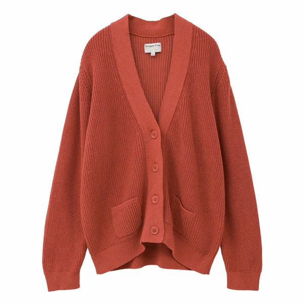 オーガニックコットン ニットタック編みカーディガン