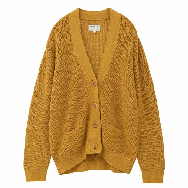 オーガニックコットン ニットタック編みカーディガン