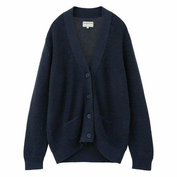 オーガニックコットン ニットタック編みカーディガン