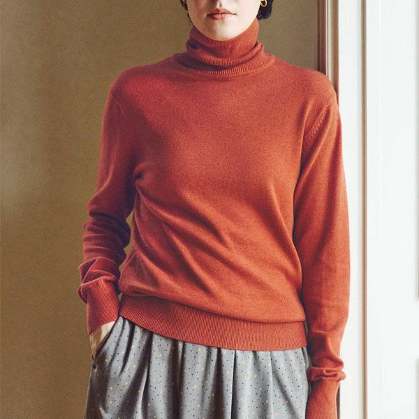 オーガニックコットン ニットタートルネック