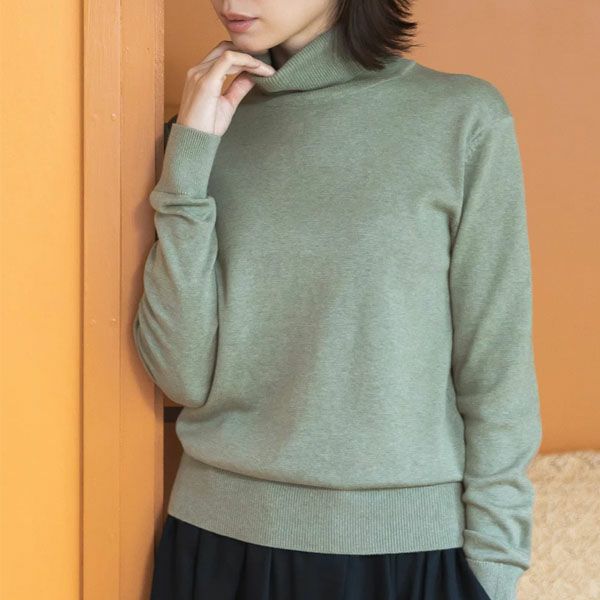 オーガニックコットン ニットタートルネック