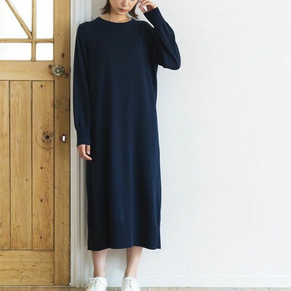 オーガニックコットン ニットシンプルワンピース