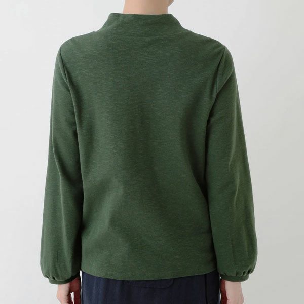 オーガニックコットン ストレッチスラブハイネックトップ