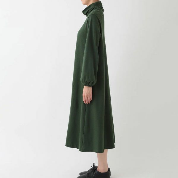 オーガニックコットン ストレッチスラブオフタートルワンピース