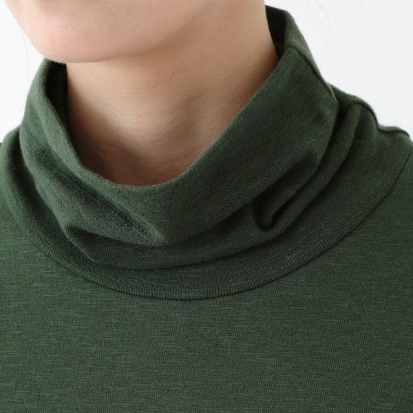 オーガニックコットン ストレッチスラブオフタートルワンピース