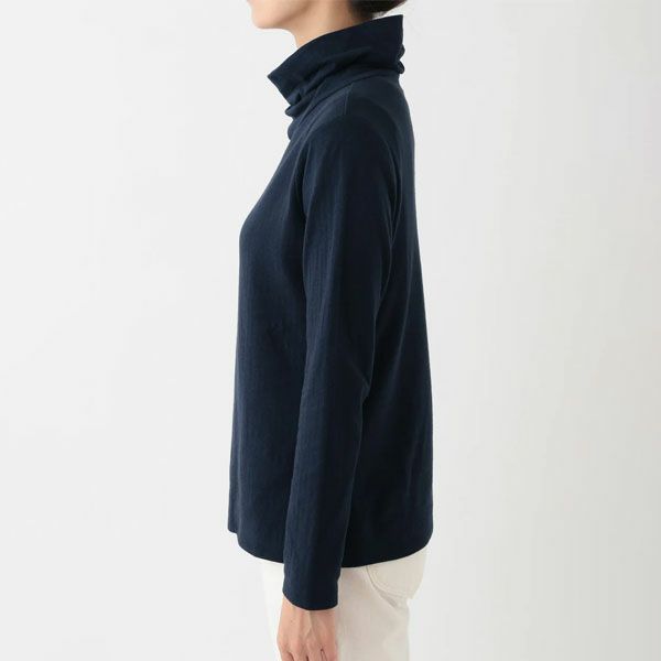 オーガニックコットン ダブルガーゼ オフタートルネック