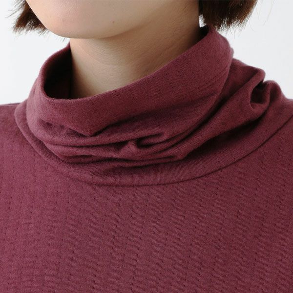 オーガニックコットン ダブルガーゼ オフタートルネック