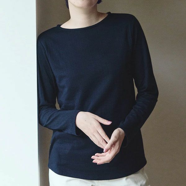 オーガニックコットン ダブルガーゼ ボートネック