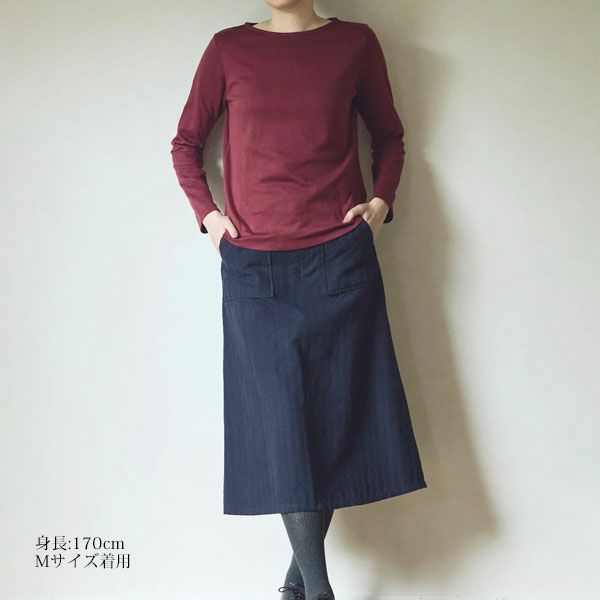 オーガニックコットン ダブルガーゼ ボートネック