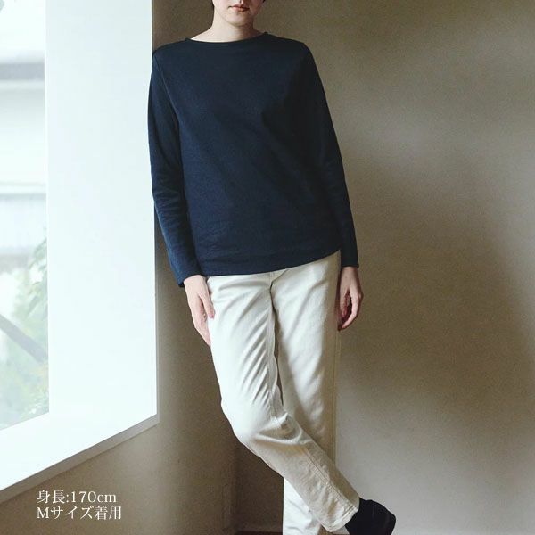 オーガニックコットン ダブルガーゼ ボートネック