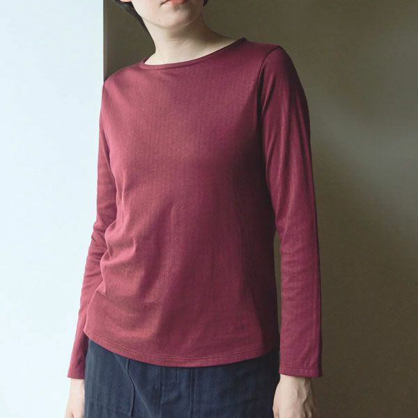 オーガニックコットン ダブルガーゼ ボートネック