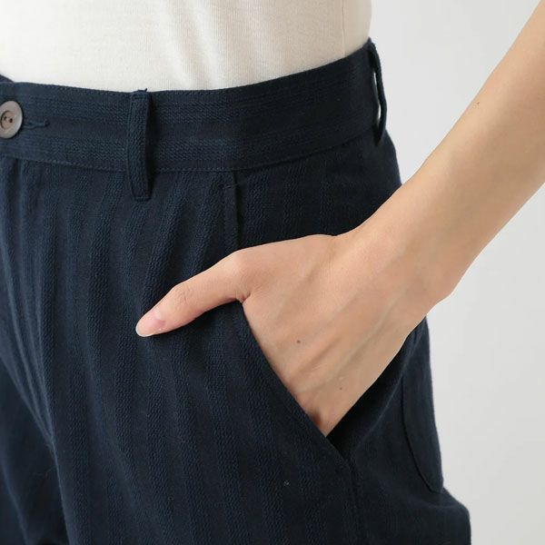 オーガニックコットン 手織りワイドパンツ