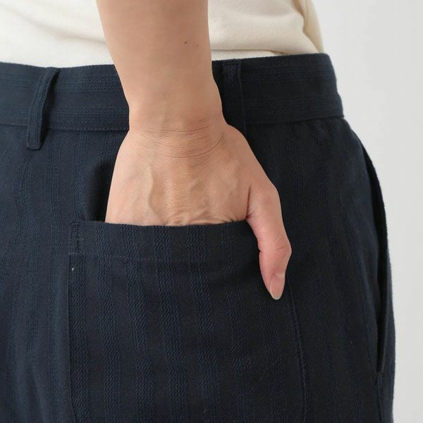 オーガニックコットン 手織りワイドパンツ