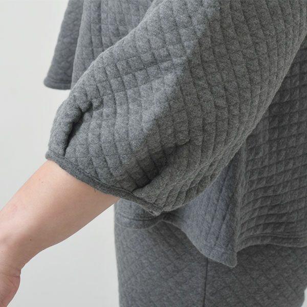 オーガニックコットン キルティング ペプラムトップス